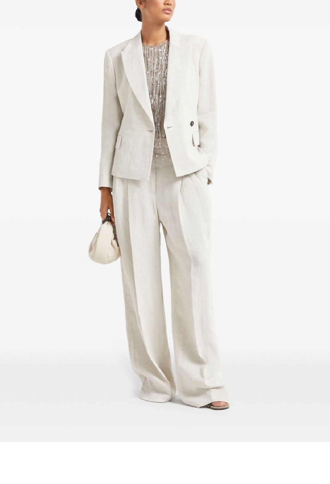 ジャケット BRUNELLO CUCINELLI Women Jackets MH1267340 WHITE Buy Brunello Cucinelli Monili-detail twill blazer (MH1267340